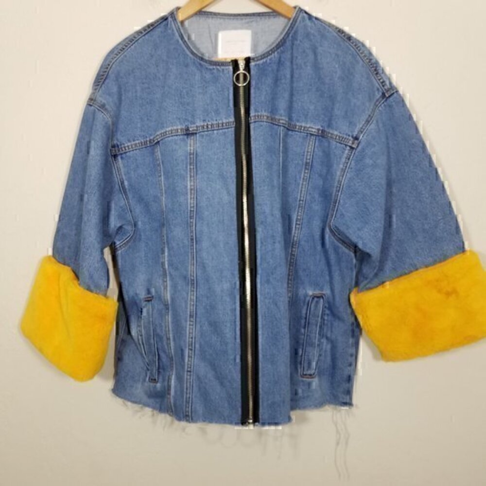 Zara Zip Up Denim Shirt Size M